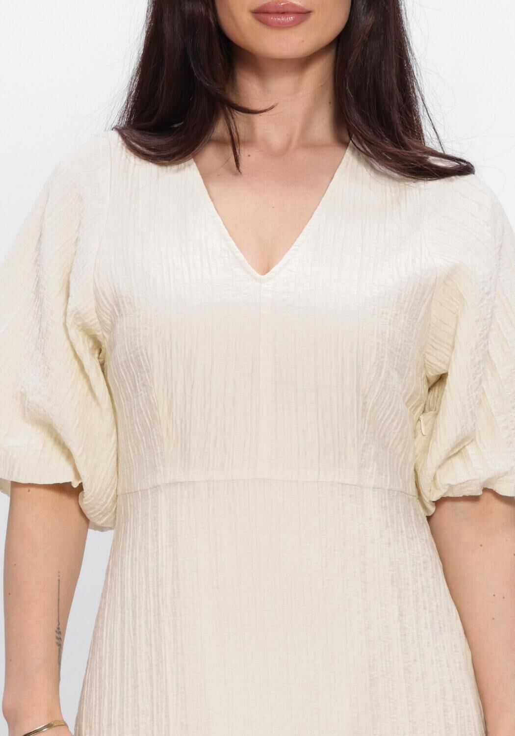 Beige SELECTED WOMEN Midikleid SLFMADDIE SS CLOSED BACK MIDI DRESS - large