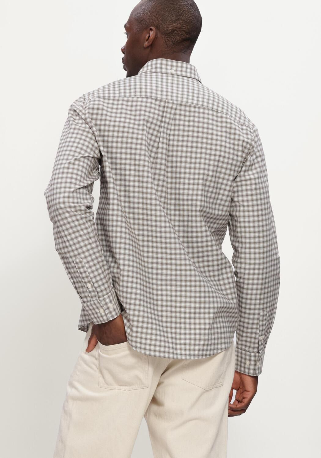 Braune LES DEUX Casual-Oberhemd TWO TONE MINI CHECK SHIRT - large