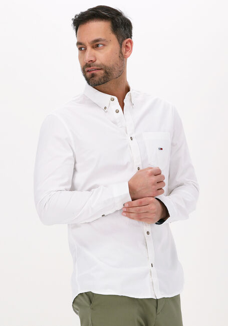 Weiße TOMMY JEANS Casual-Oberhemd TJM ESSENTIAL LIGHT TWILL SHIRT - large
