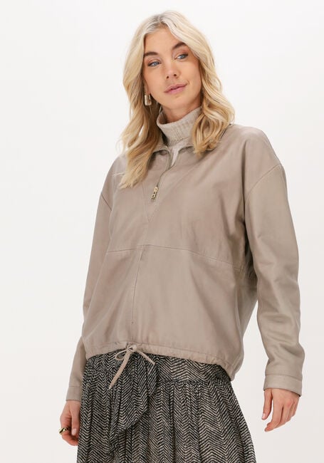 Taupe GOOSECRAFT Lederjack ROSA BLOUSE - large