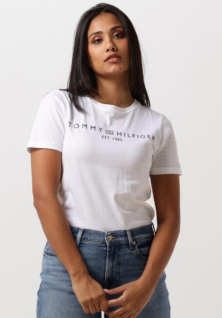 Weiße TOMMY HILFIGER T-shirt REC CORP LOGO C-NK - large