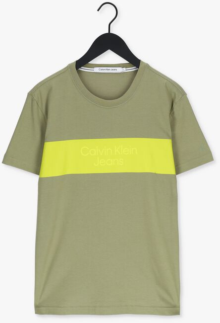 Olive CALVIN KLEIN T-shirt BLOCKING INSTITUTIONAL TEE - large