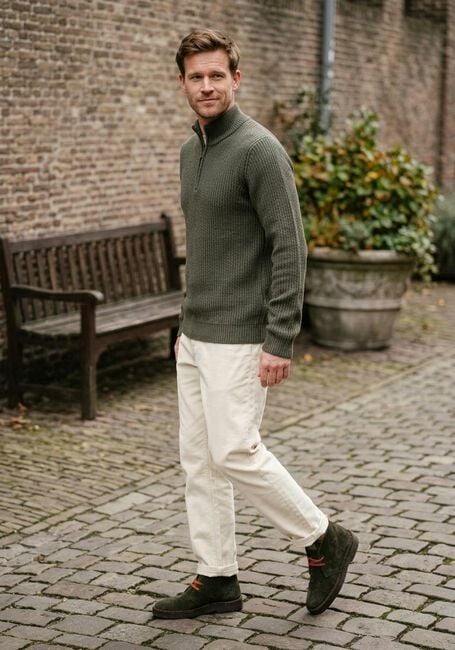 Dunkelgr&uuml;n DSTREZZED Pullover SKIPPER RIBKNIT - large