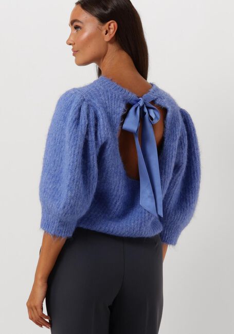 Blaue CO'COUTURE Pullover CORALIE BOW RIB KNIT - large