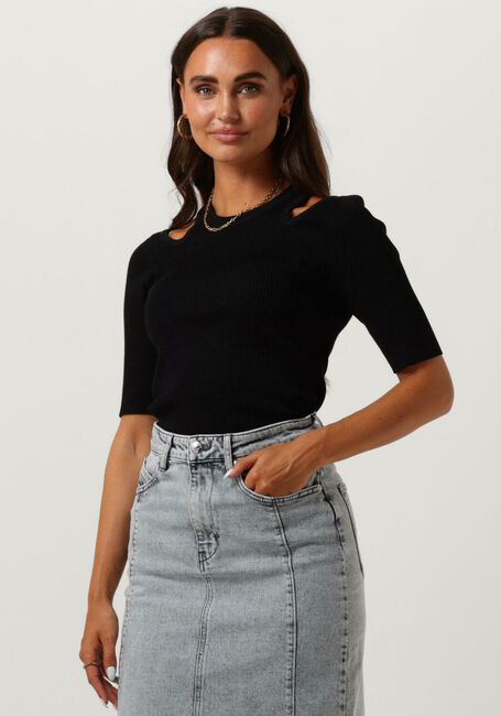 Schwarze CO'COUTURE T-shirt BADOE CUT SHOULDER KNIT - large