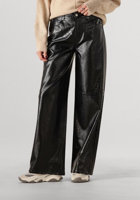 Schwarze CATWALK JUNKIE Weite Hose LOOSE FIT TEXTURED VEGAN LEATHER TROUSERS - large