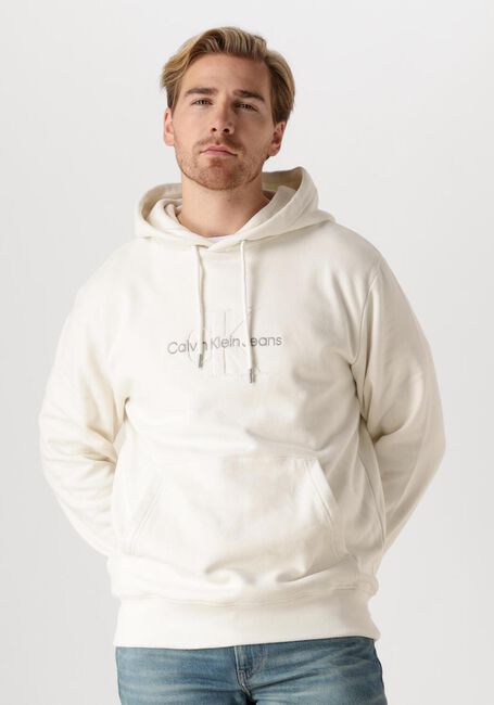 Weiße CALVIN KLEIN Sweatshirt CHENILLE MONOLOGO HOODIE - large