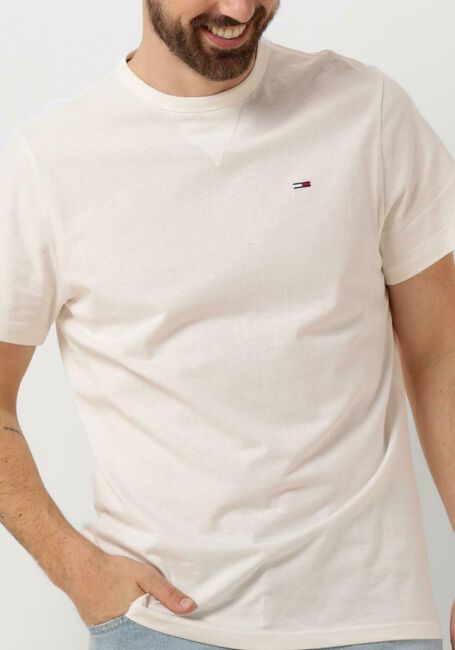 Weiße TOMMY JEANS T-shirt TJM SLIM RIB DETAIL TEE - large