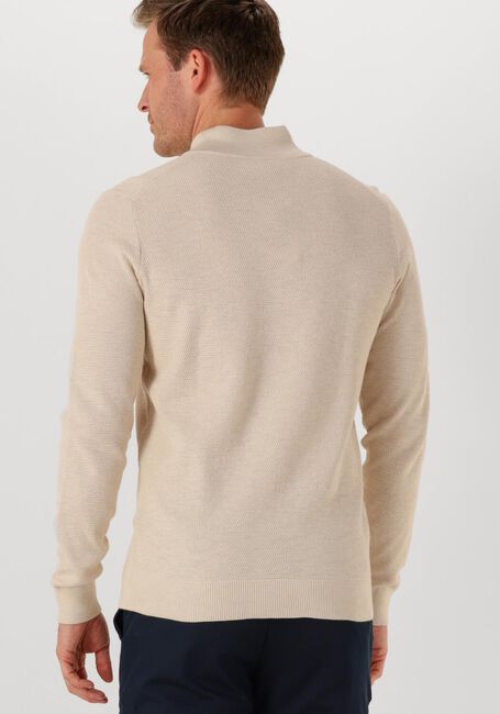 Beige PROFUOMO Pullover PULLOVER HALF ZIP TWINKLE SLUB - large