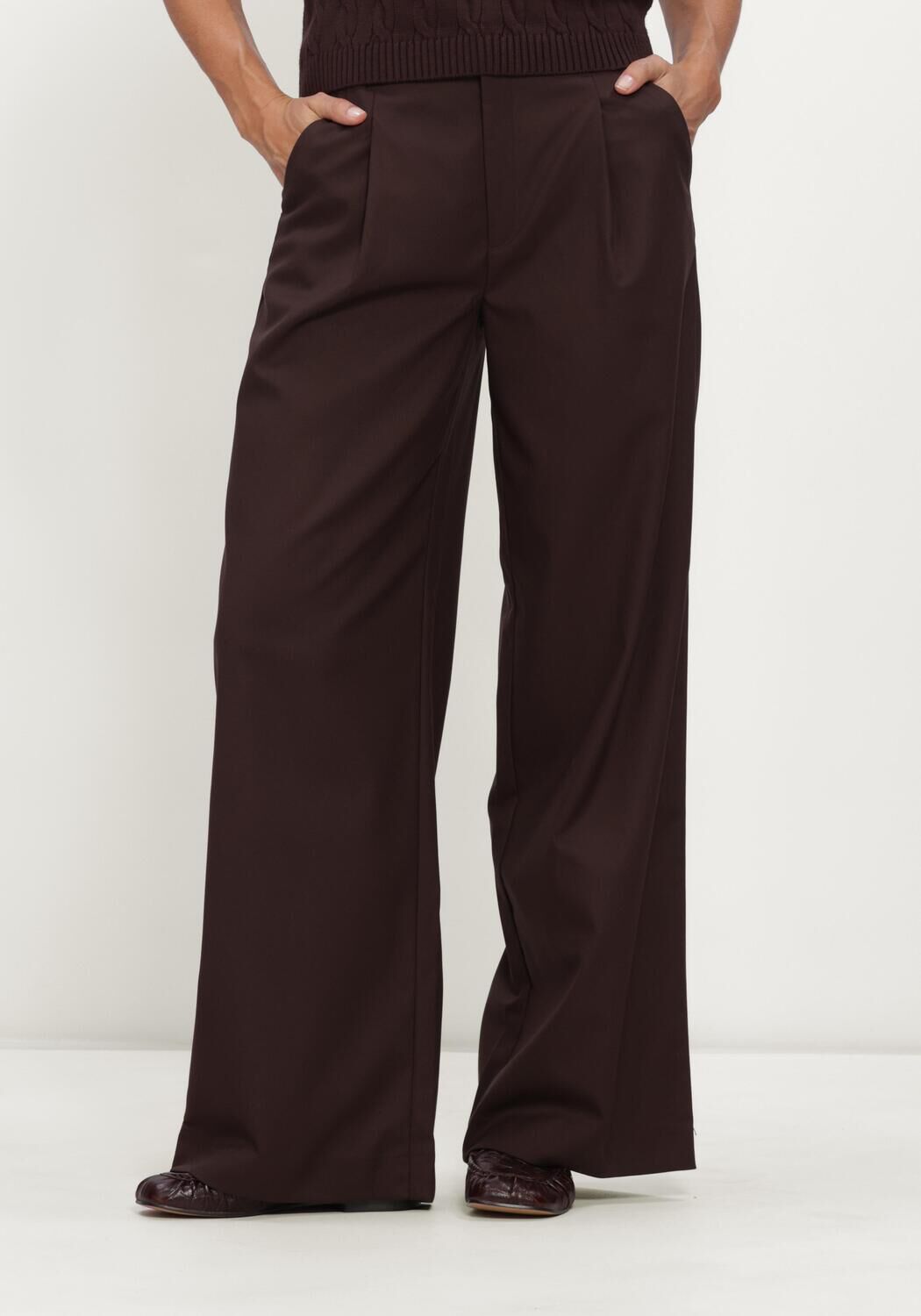 Braune GESTUZ Hose GZPAULA MW WIDE PANTS - large