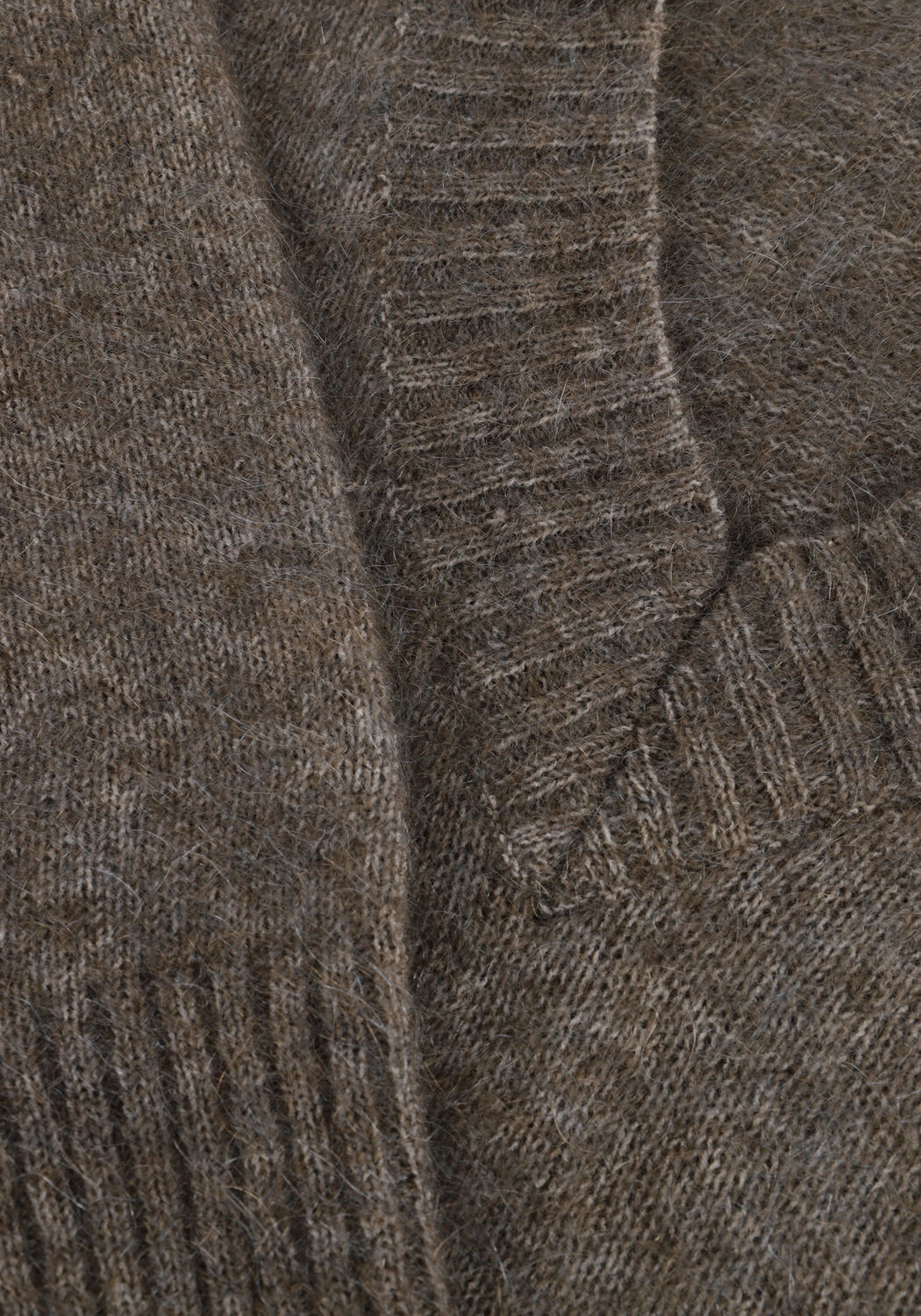 Braune SECOND FEMALE Pullover BROOK KNIT LOOSE V-NECK - large