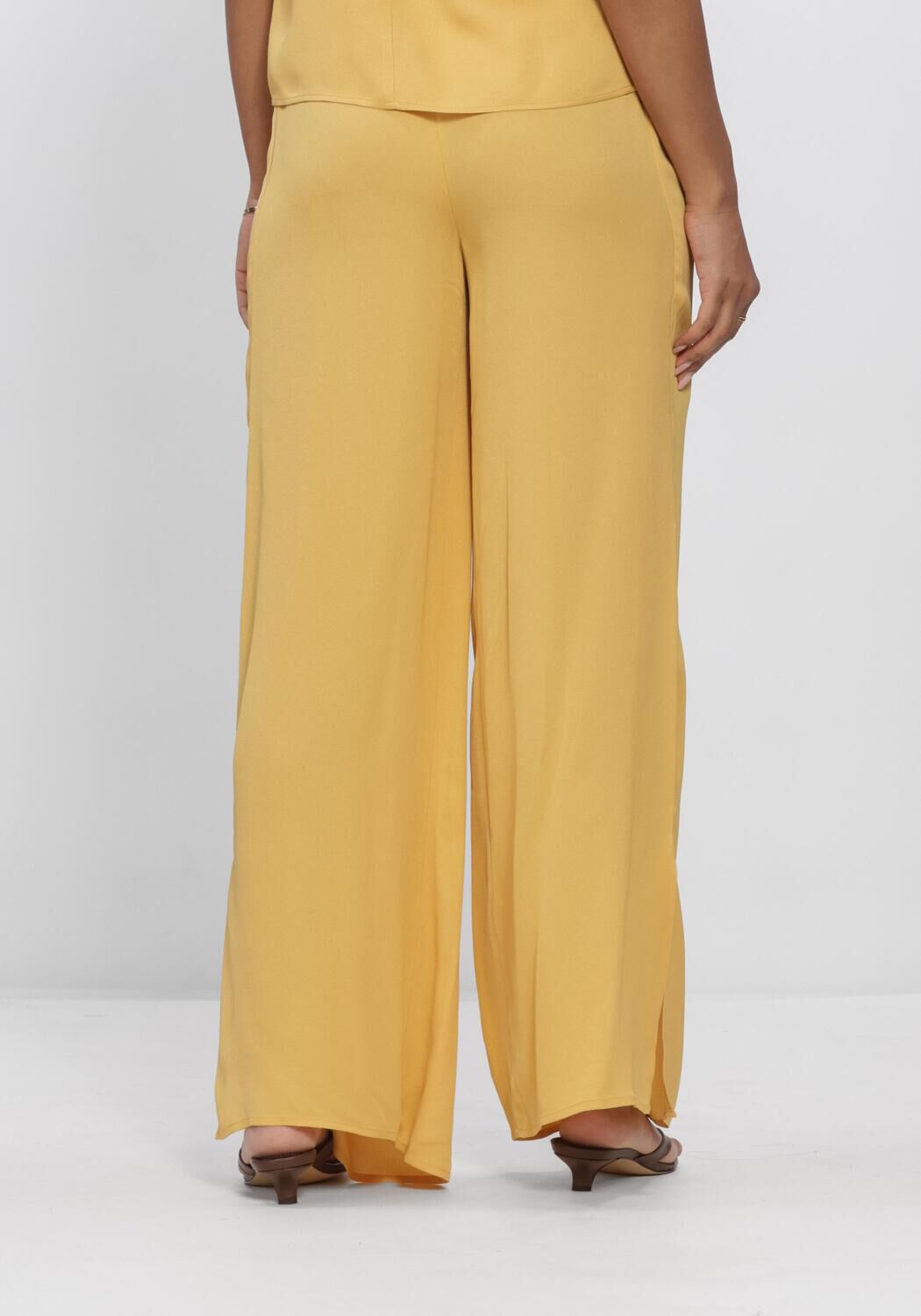 Beige SELECTED WOMEN Weite Hose SLFLAURA HW SLIT PANT B - large
