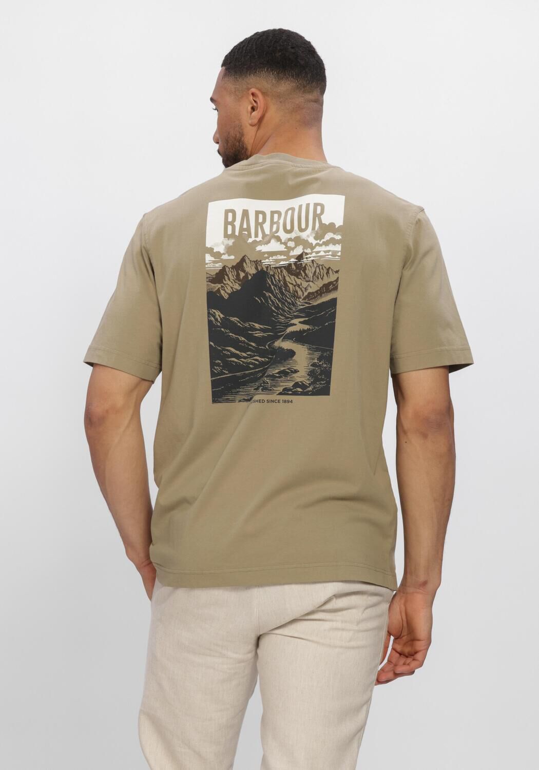Gr&uuml;ne BARBOUR T-shirt MORDEN RELAXED GRAPHIC T-SHIRT - large