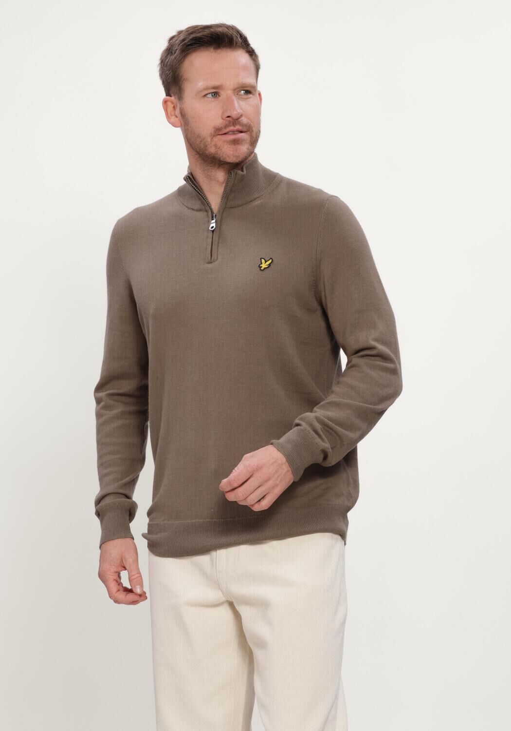 Braune LYLE & SCOTT Pullover COTTON MERINO QUARTER ZIP JUMPER - large