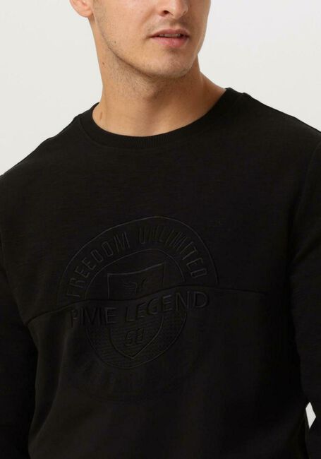Schwarze PME LEGEND Pullover CREWNECK SLUB-LOOK JACQUARD SWEAT - large