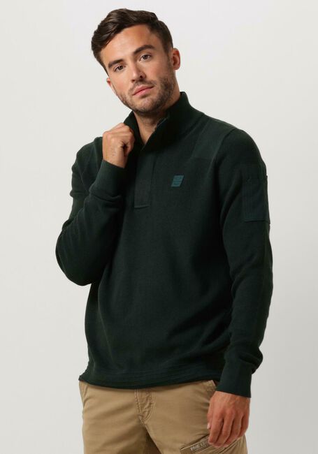 Grüne PME LEGEND Pullover HALF ZIP COLLAR COTTON KNIT - large