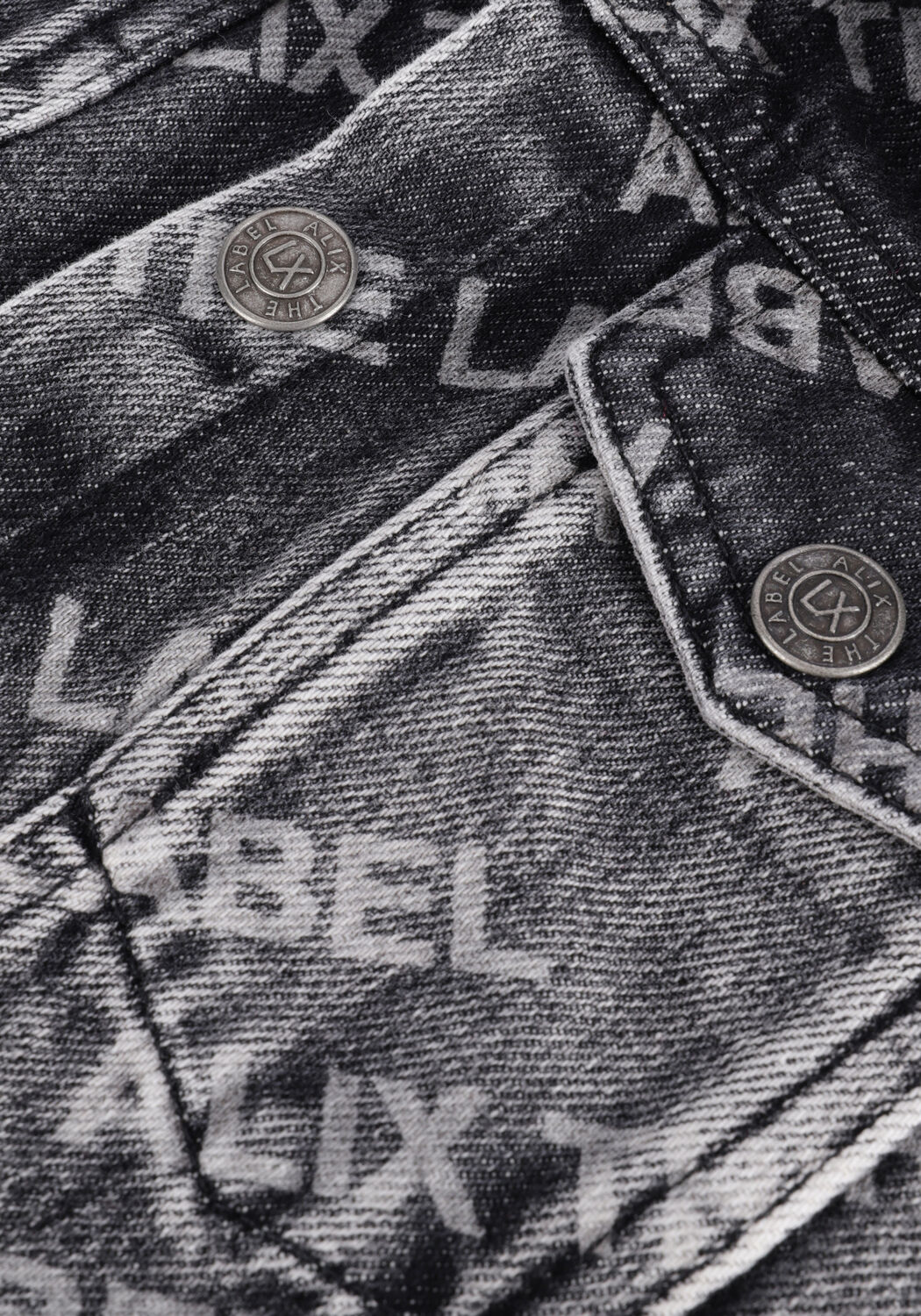 Graue ALIX MINI Jeansjacke TEENS WOLVEN TEXT DENIM JACKET - large