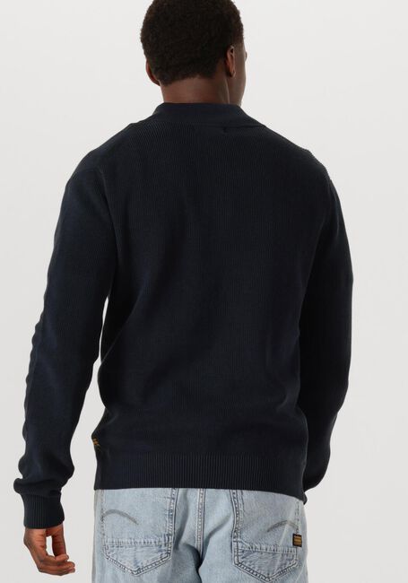 Blaue G-STAR RAW Pullover STRUCTURE HALF ZIP KNIT - large