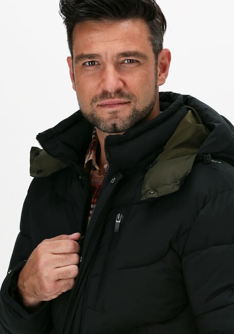 Schwarze SCOTCH & SODA Wattierte Jack 163250 - HOODED WATER-REPELLEN - large