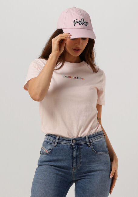 Hell-Pink TOMMY JEANS T-shirt TJW REG COLOR SERIF LINEAR SS - large