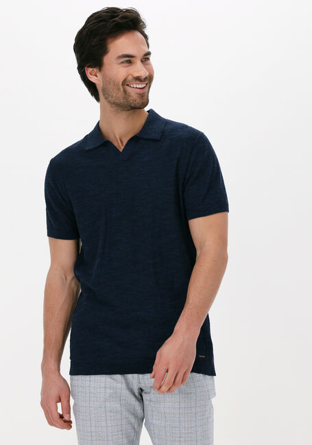 Blaue DSTREZZED Polo-Shirt POLO S/S MELANGE SLUB - large
