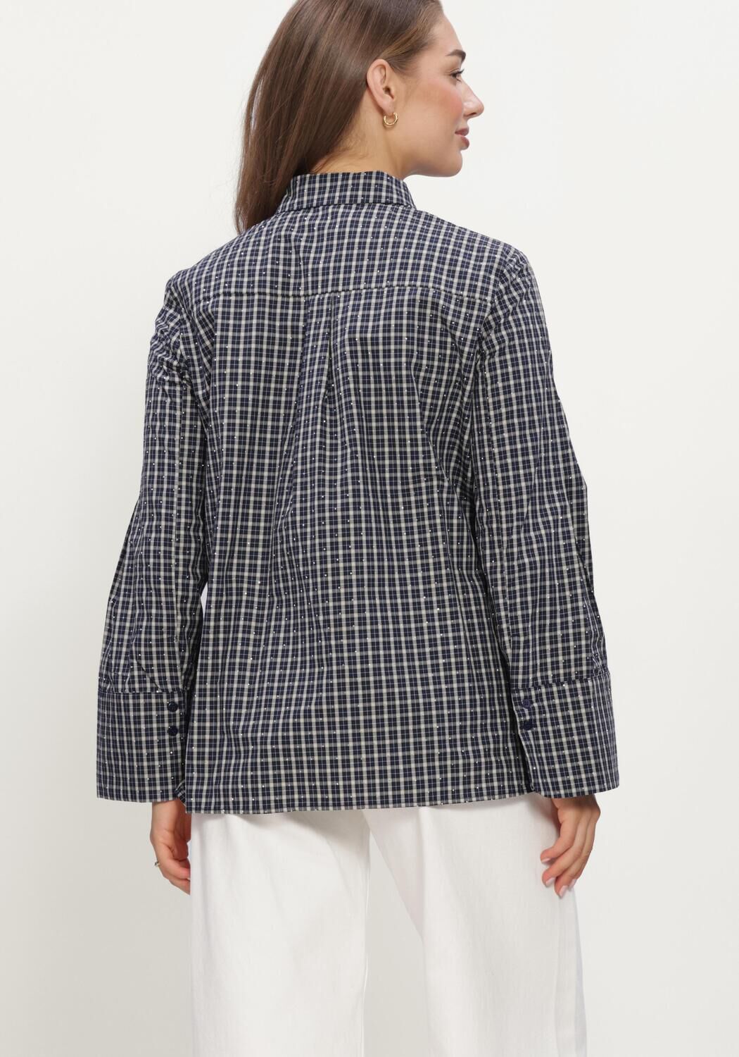 Dunkelblau NEO NOIR Blusen DREW CHECK BEDAZ SHIRT - large