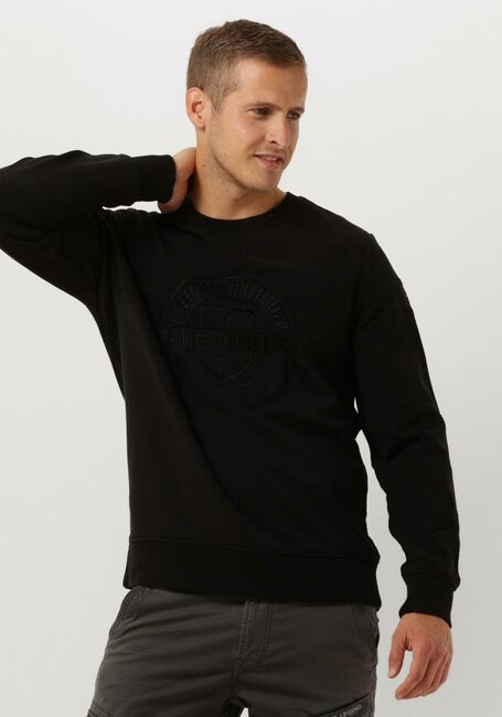 Schwarze PME LEGEND Pullover CREWNECK SLUB-LOOK JACQUARD SWEAT - large