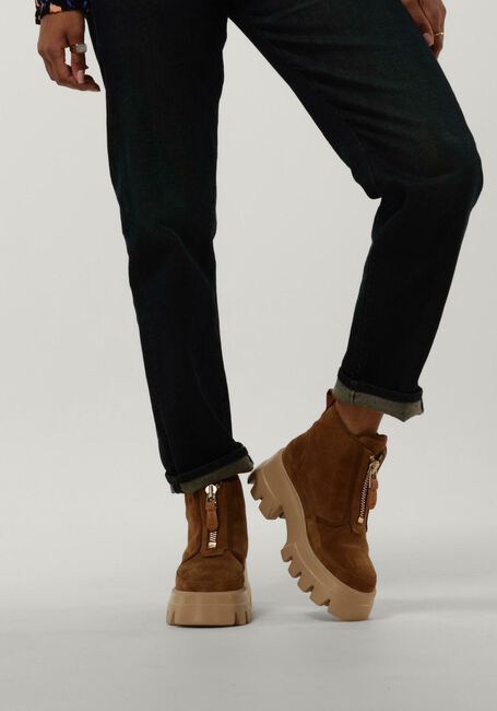 Camelfarbene NUBIKK Ankle Boots FLORE ROCK FUR - large