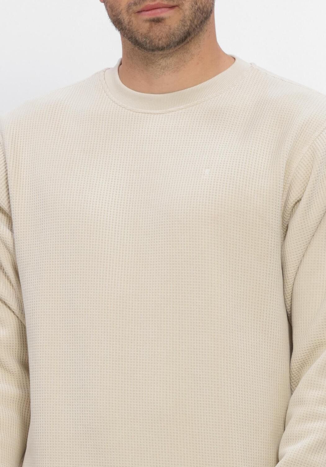 Beige BUTCHER OF BLUE Pullover FLUX HEAVY WAFFLE SWEAT - large