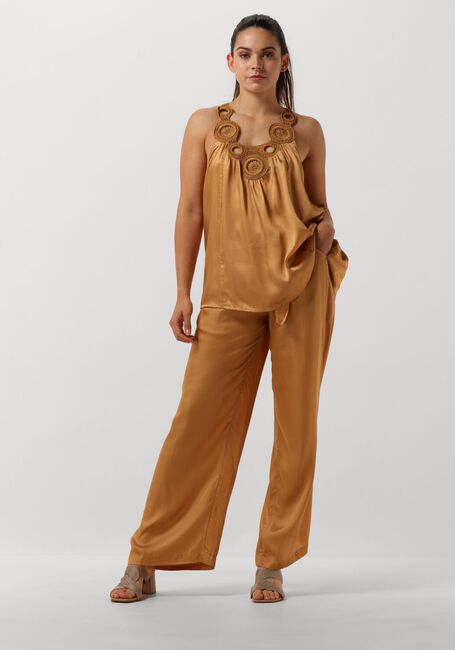 Camelfarbene SUMMUM Top SINGLET SOLID SATIN - large