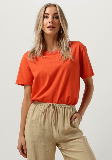 Orangene MSCH COPENHAGEN T-shirt MSCHTERINA ORGANIC SMALL LOGO TEE - large