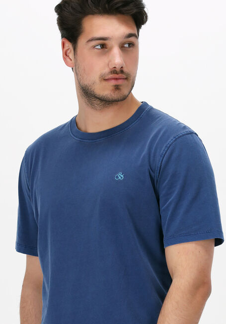 Dunkelblau SCOTCH & SODA T-shirt GARMENT-DYED CREWNECK TEE WITH EMBROIDERY LOGO - large