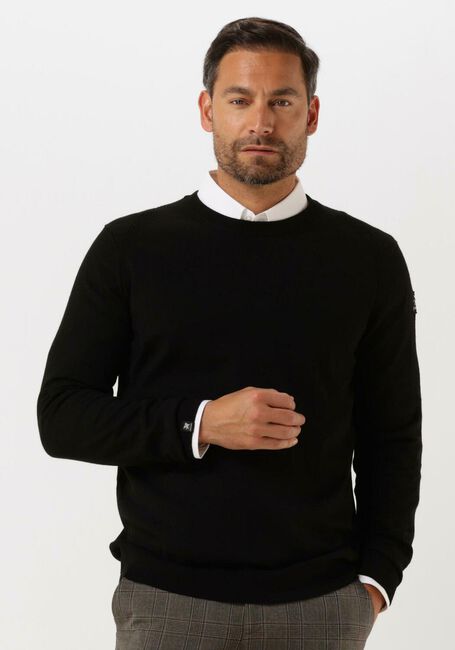 Schwarze VANGUARD Pullover R-NECK 100% MERINO WOOL EXTRAFINE - large
