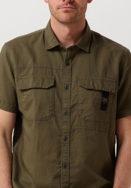 Grüne PME LEGEND Casual-Oberhemd SHORT SLEEVE SHIRT CTN/LINEN - large
