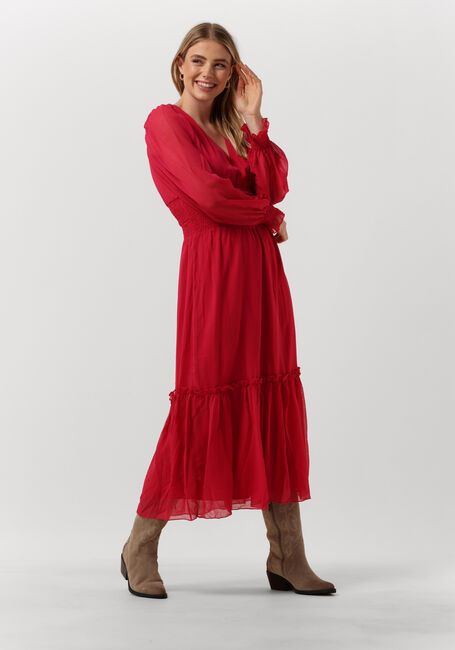 Rote NA-KD Maxikleid SMOCKED DETAIL ANKLE DRESS - large