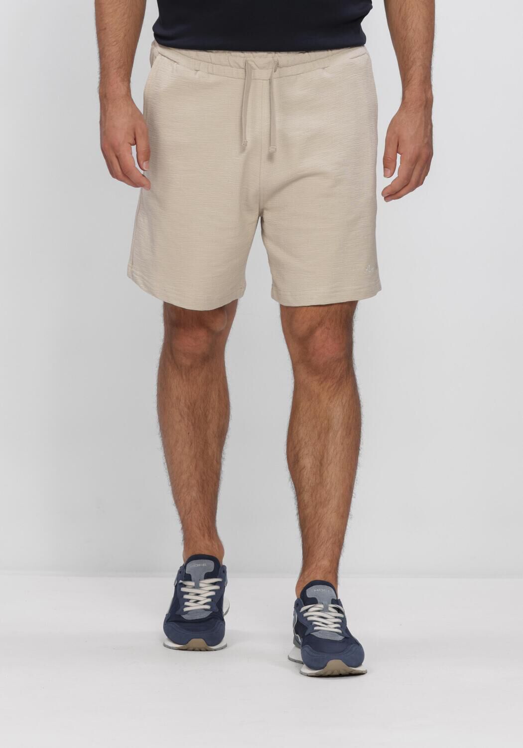 Beige PURE PATH Kurze Hose STRUCTURE SWEAT SHORTS - large