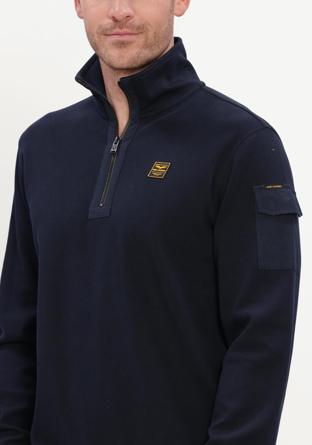 Dunkelblau PME LEGEND Pullover HALF ZIP COLLAR INTERLOCK JERSEY - large