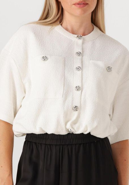 Creme ALIX THE LABEL Strickjacke LADIES KNITTED BOUCLE CARDIGAN - large