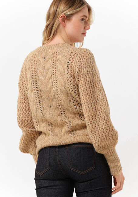 Camelfarbene MOS MOSH Pullover IMMA V-NECK KNIT - large