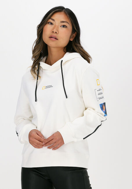 Wei&szlig;e NATIONAL GEOGRAPHIC Sweatshirt HOODY WITH CORD - large