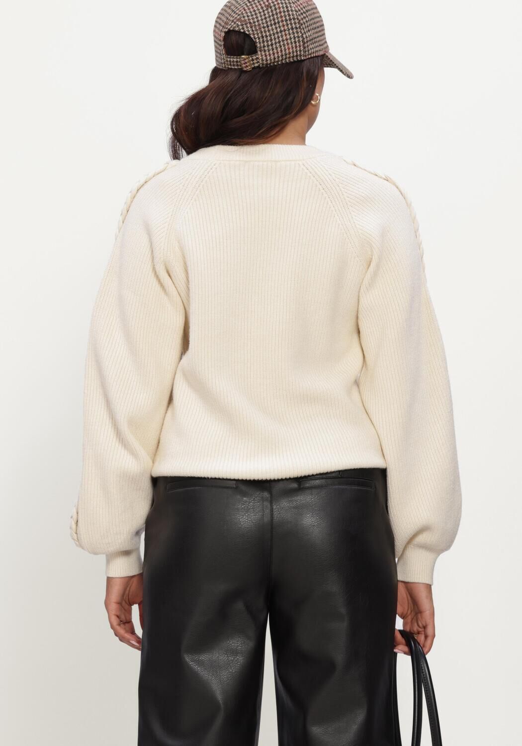 Ecru OBJECT Pullover OBJHANNAH L/S RE KNIT PULLOVER NOOS - large