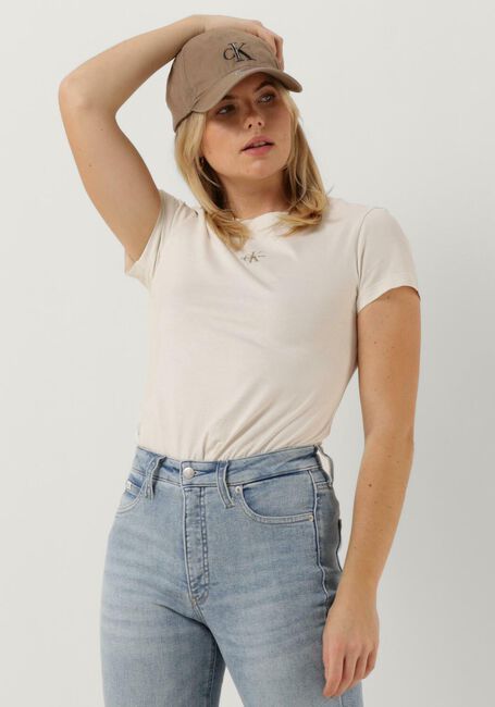 Nicht-gerade weiss CALVIN KLEIN T-shirt MICRO MONOLOGO SLIM FIT TEE - large
