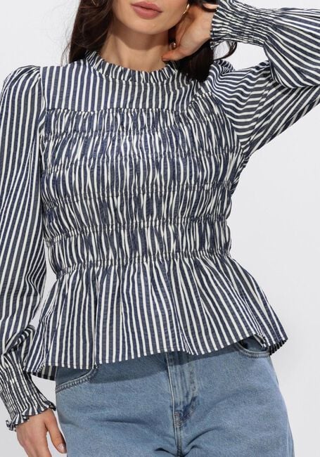 Dunkelblau NEO NOIR Blusen POSSA BIG STRIPE BLOUSE - large