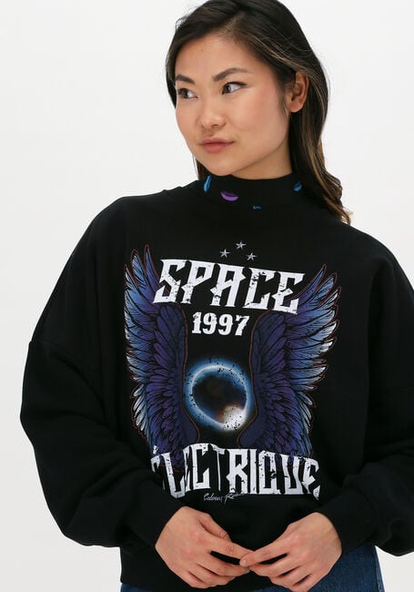 Schwarze COLOURFUL REBEL Sweatshirt SPACE DROPPED SHOULDER SWEAT - large