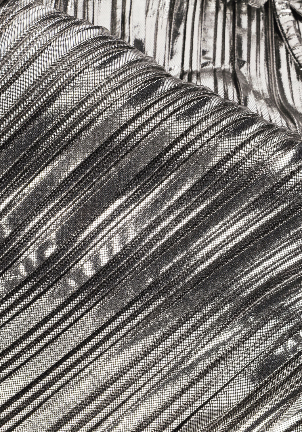 Silberne SELECTED WOMEN Top SLFNALINE LS HIGH NECK PLISSE TOP - large