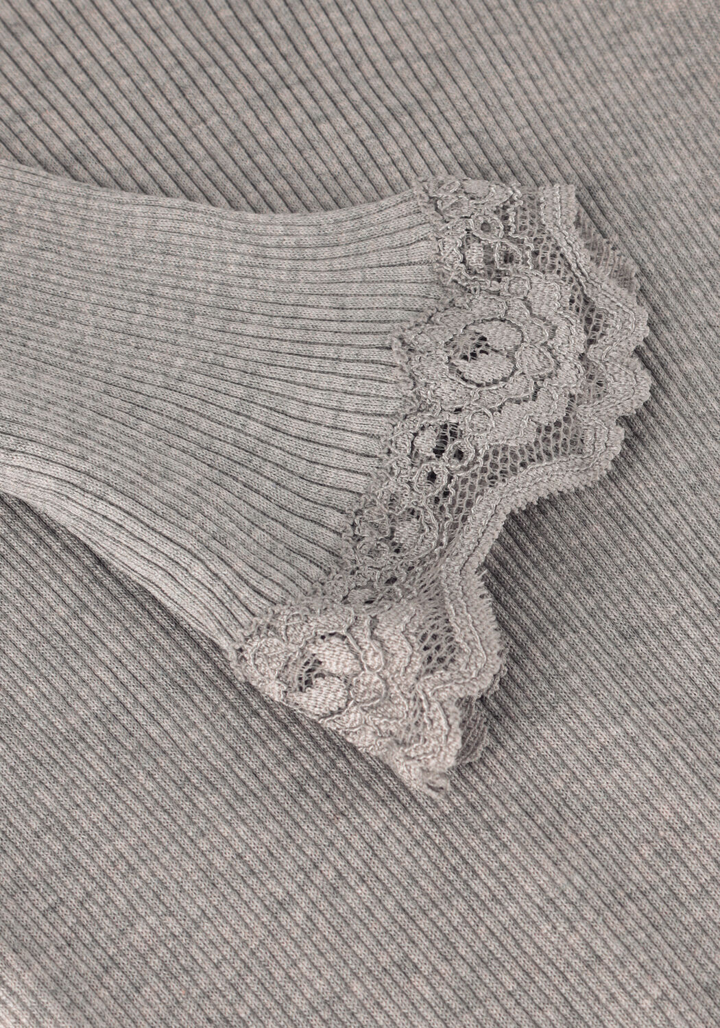 Hellgrau ROSEMUNDE Top BABETTE SILK T-SHIRT LACE - large