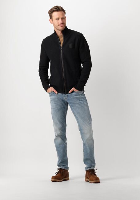 Schwarze PME LEGEND Strickjacke ZIP JACKET COTTON STRUCTURE - large