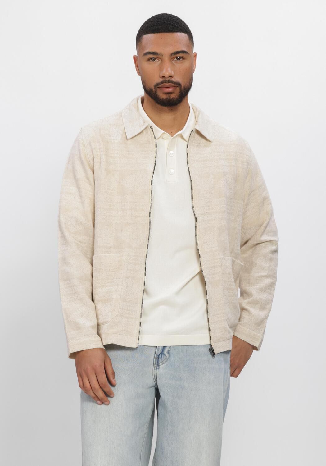 Beige JC RAGS Overshirts OVERSHIRT BENJI JACQUARD - large