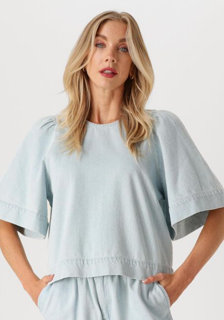 Blaue BY-BAR Blusen OLIVIA BLEECHED DENIM BLOUSE - large