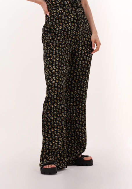 Schwarze COLOURFUL REBEL Hose DIANA SMALL FLOWER HIGH RISE STRAIGHT PANTS - large
